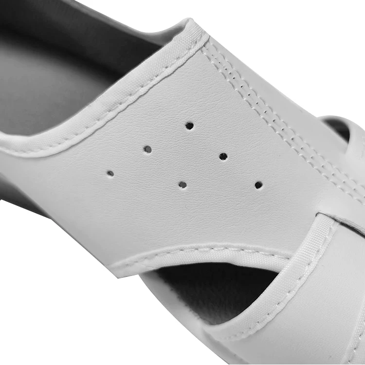 White 6 Holes Unisex Industrial Work Wear Lightweight Modern ESD Antistatic Safety Shoes for Cleanroom