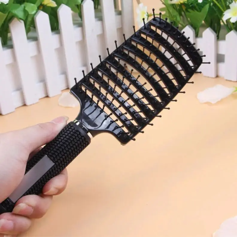 Hair Scalp Massage Comb Hairbrush Bristle Nylon Women Wet Curly Detangle Hair Brush for Salon Hairdressing Styling Tools V232