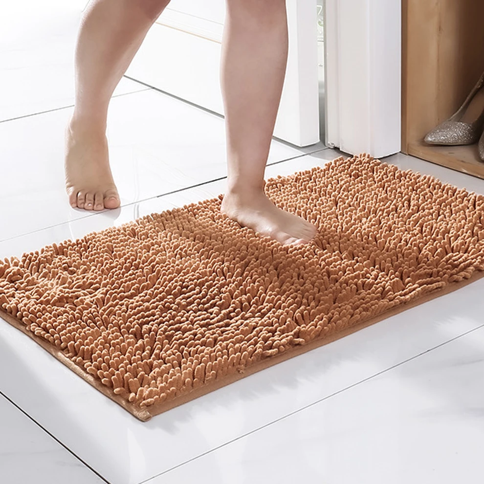 (CHAKME)custom bath mat chenille noodles chenilles rug antislip shower mat