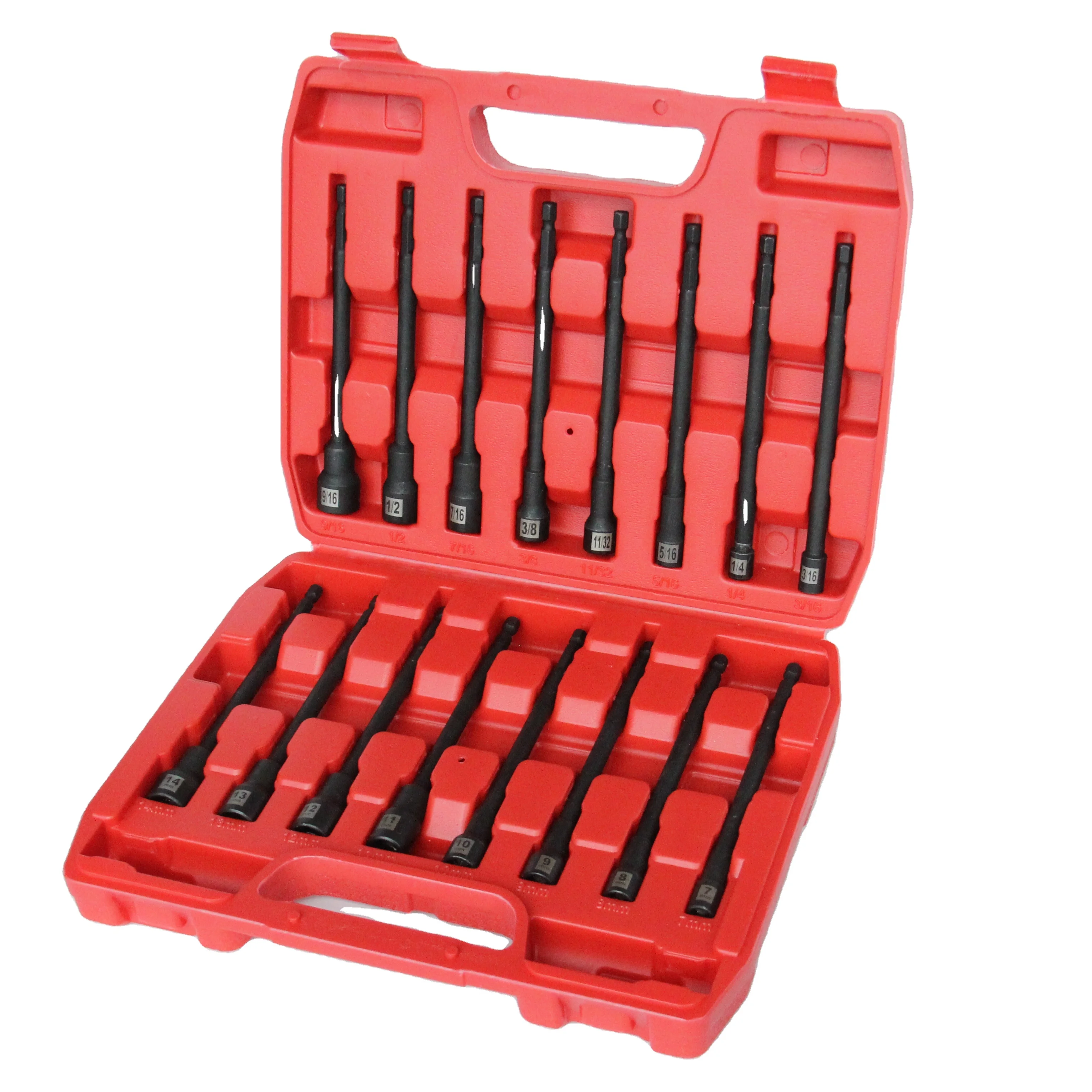 16 Pcs Power Nut Driver Set Impact Grade Magnetic Nut Setters 150MM