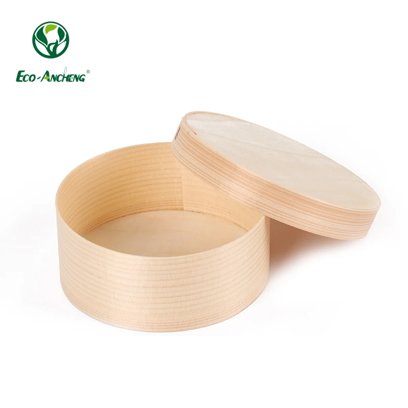 Disposable Wooden Baking Cake Tools Fruit Food Wood Round Cheese Cake Box
