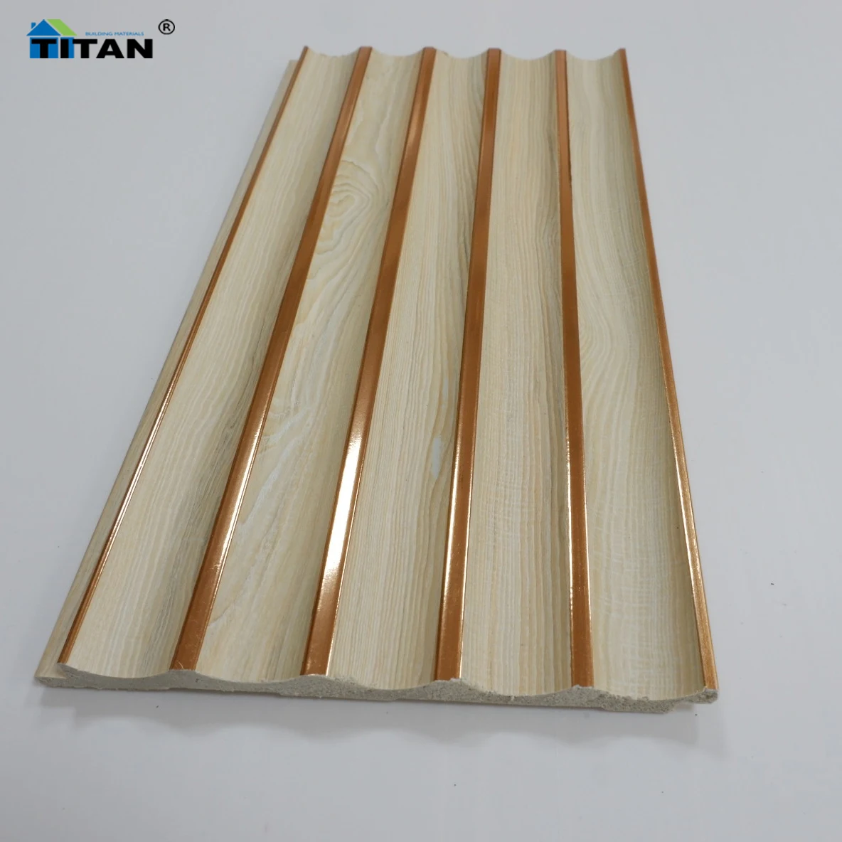 Indoor Wpc Ps Fluted Timber Wall Panel 300 Mm