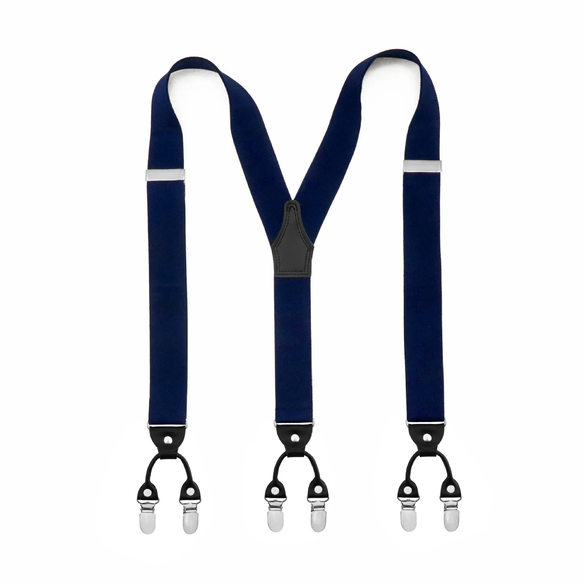 Fast Delivery RTS  Hot Sale Solid Color Gold Clips Jeans Jumpsuit Leather Suspenders For Men