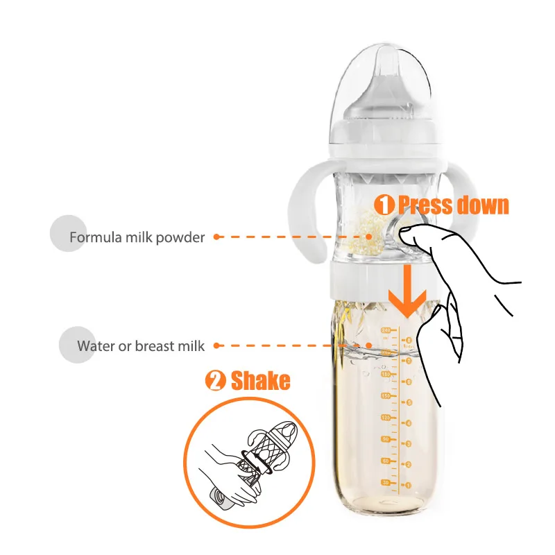 RTS Wholesale supplies portable bpa free milk powder dispenser 240ml feeding ppsu baby bottle