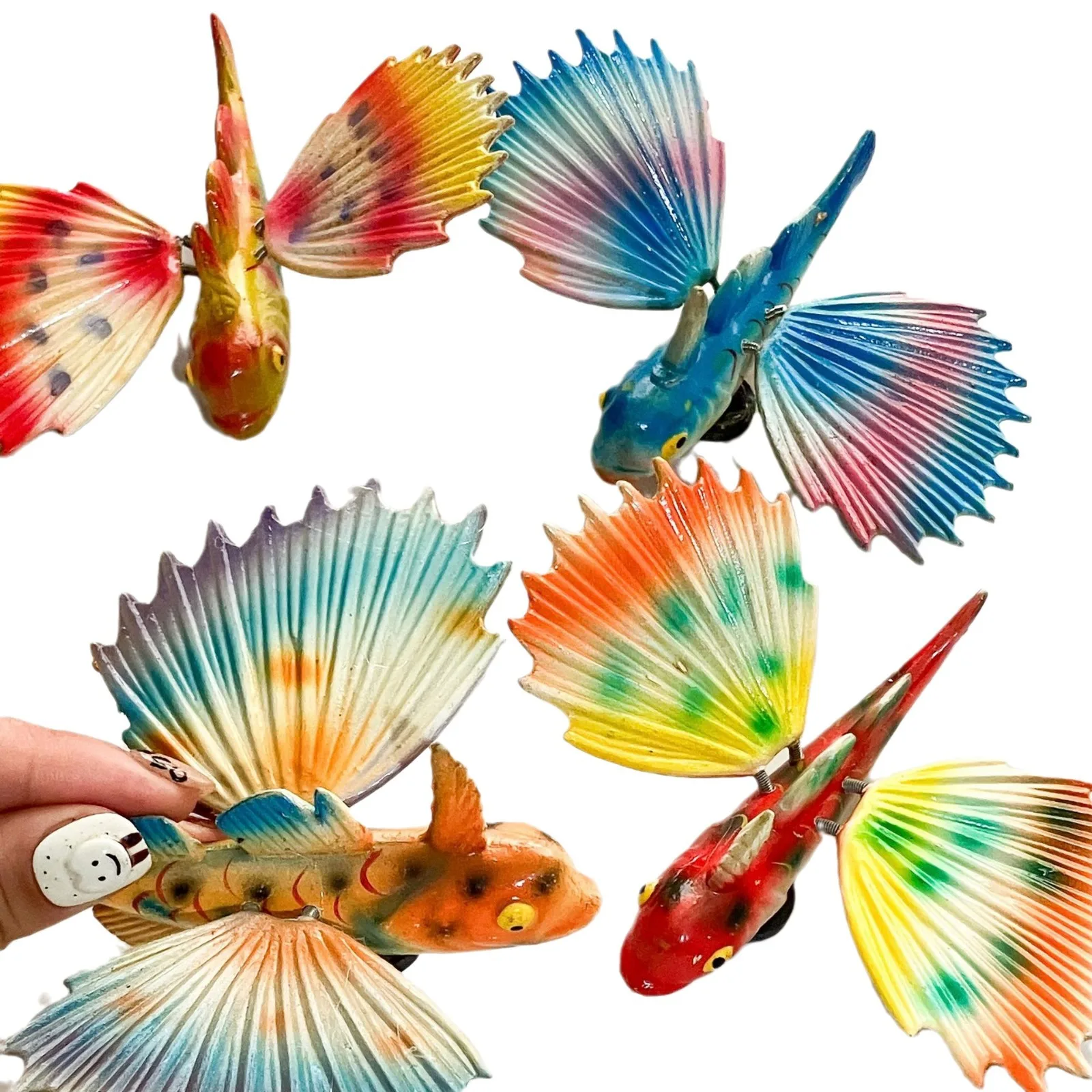 High Quality Cute Simulation Fighting Fish Fridge Magnet Plastic Limbs Movable Painted Refrigerator Stickers Home Decorations