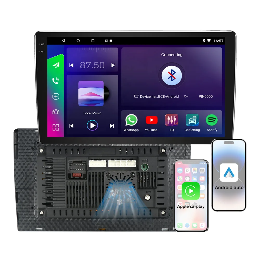 Jmance 10 inch Ram 1GB Rom 16GB Wired Wireless Android auto Carplay Mirror Link 2 Din Car Radio Stereo DVD Player