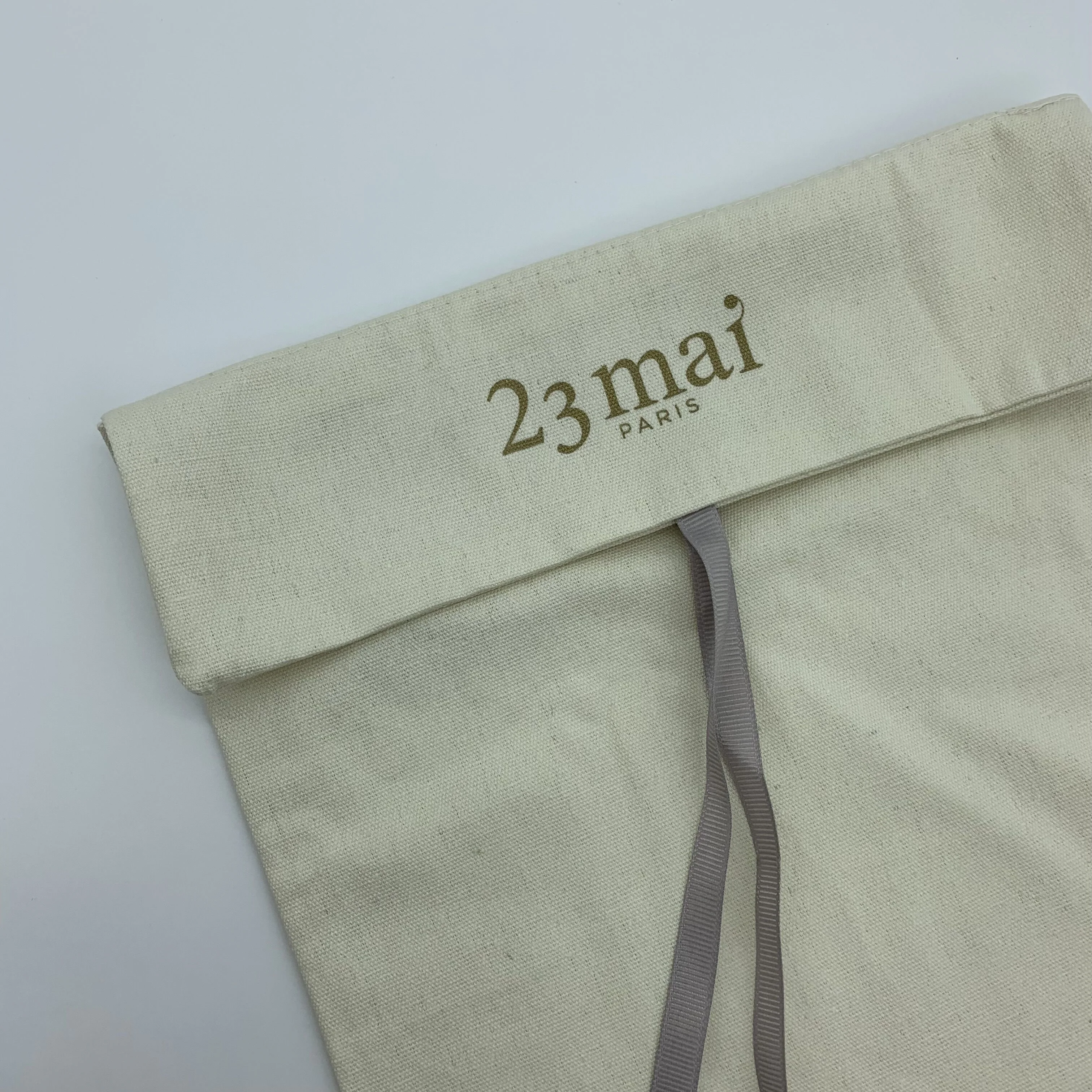 Custom Canvas Envelope Bag Clothing Boutique Packaging Pouch With Ribbon