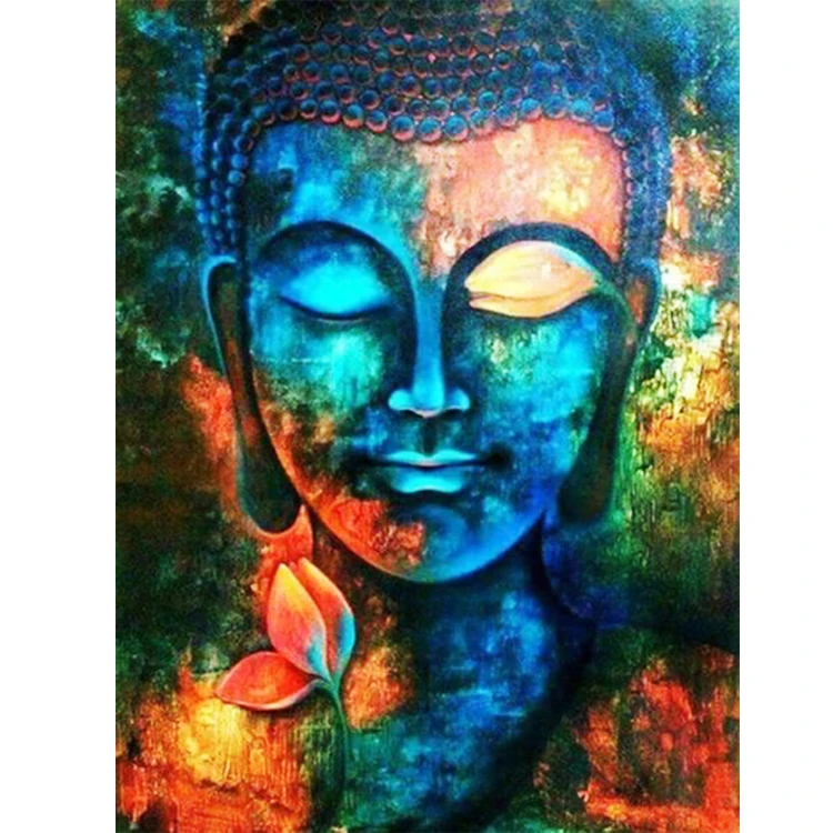 Popular home decor wall art full diamond mosaic 5d shinning full drills dmc diamond painting kits buddha for adult