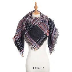 Factory Direct New Plaid Large Square Scarf Thickened Scarf Tartan Printed Jersey Scarf Shawl With Tassels