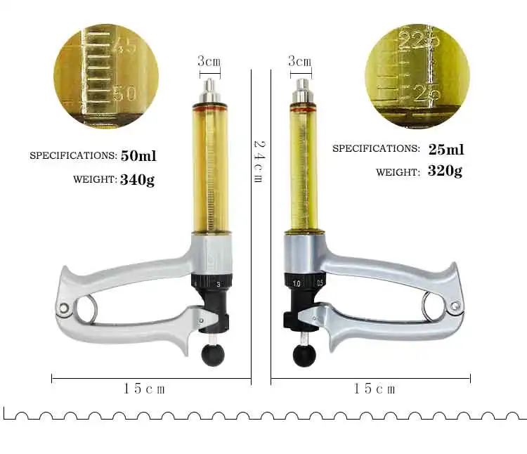 2024 Hot Easy to operate continuous syringe 25ml 50ml for pigs, cattle and sheep.