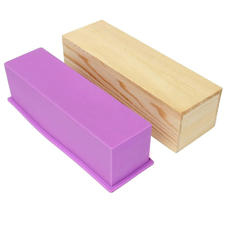 
Rectangular Mold with Silicone Liner and DIY Loaf Swirl Tool DIY Soap Candle Mould 1.2kg Mould Soap Mold with Wood Box 