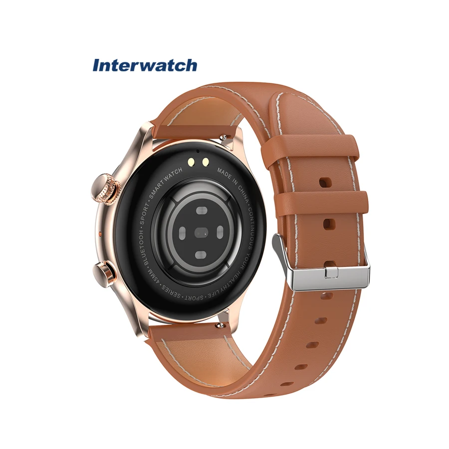 Interwatch 2023 NEW Android OS IP68 black AMOLED 1.36 inch full screen touch magnetic charging music control smart watch 2022
