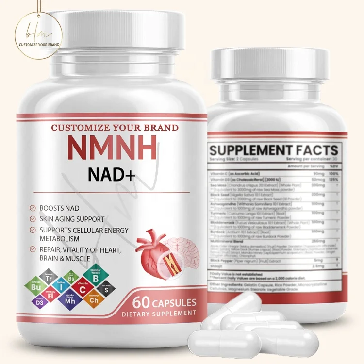 28000Mg Nad+ L-Nicotinamide Mononucleotide Pqq Resveratrol Supplements NMNH Capsules