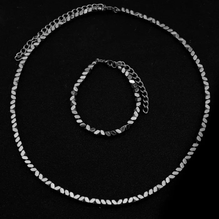 Necklace Back Gallstone Chains Titanium Steel with Irregular Collar Chains Trendy Personalized Bracelets Necklace