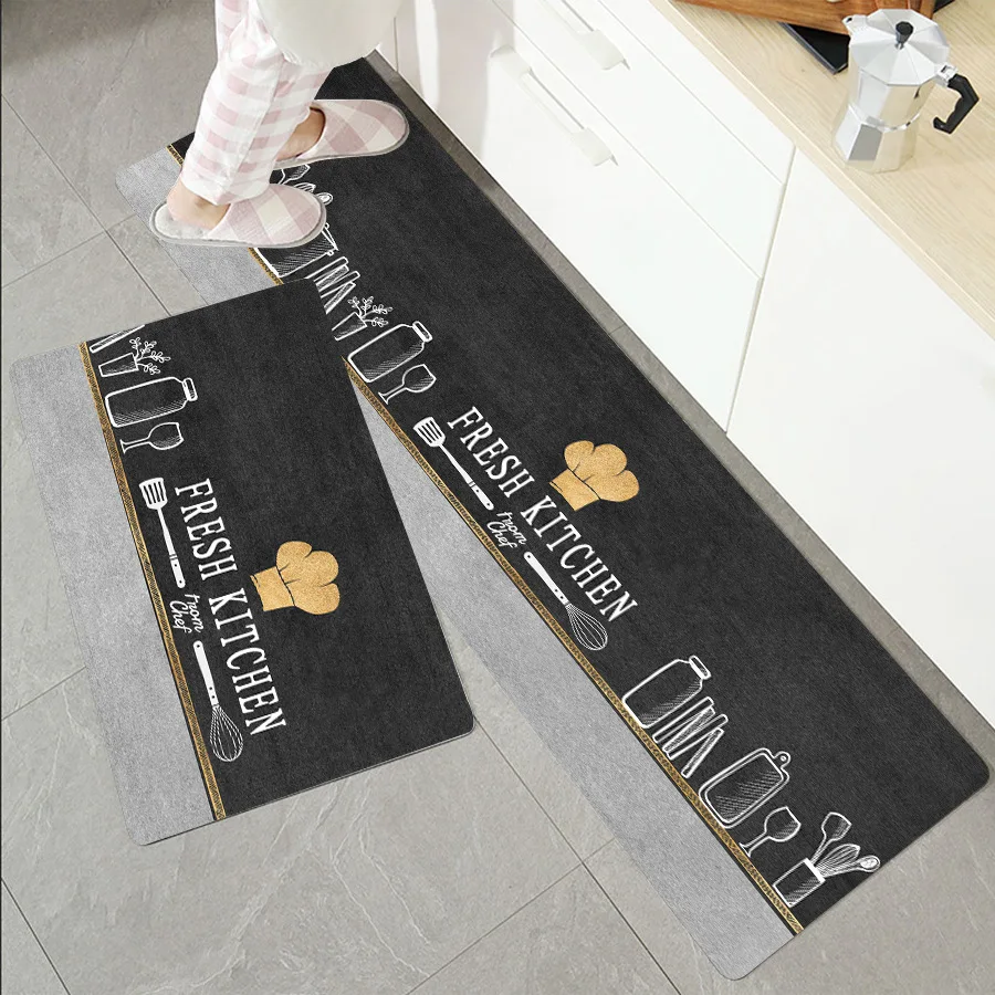 Cushioned Non-Slip Rubber Back Waterproof Kitchen Floor Mats and rugs