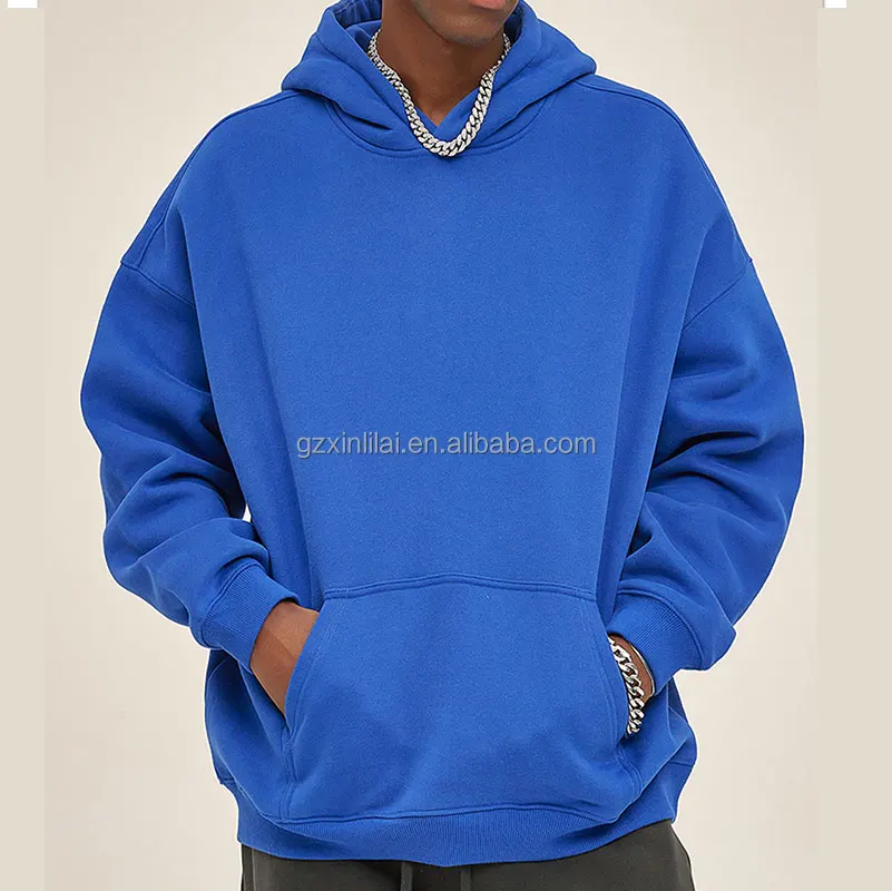 Manufacturers for Customs Men Clothes Pure Cotton Pullover No String Hoodie with Big Pocket Thick Silicone Printing Men Hoodies