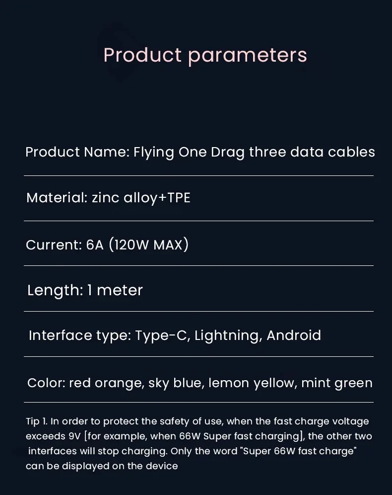 120W 6A 3 in 1 Fast Charging Type C Cable Micro USB for iPhone Charging Cable For Samsung Huawei Xiaomi Phone Charger USB Cable