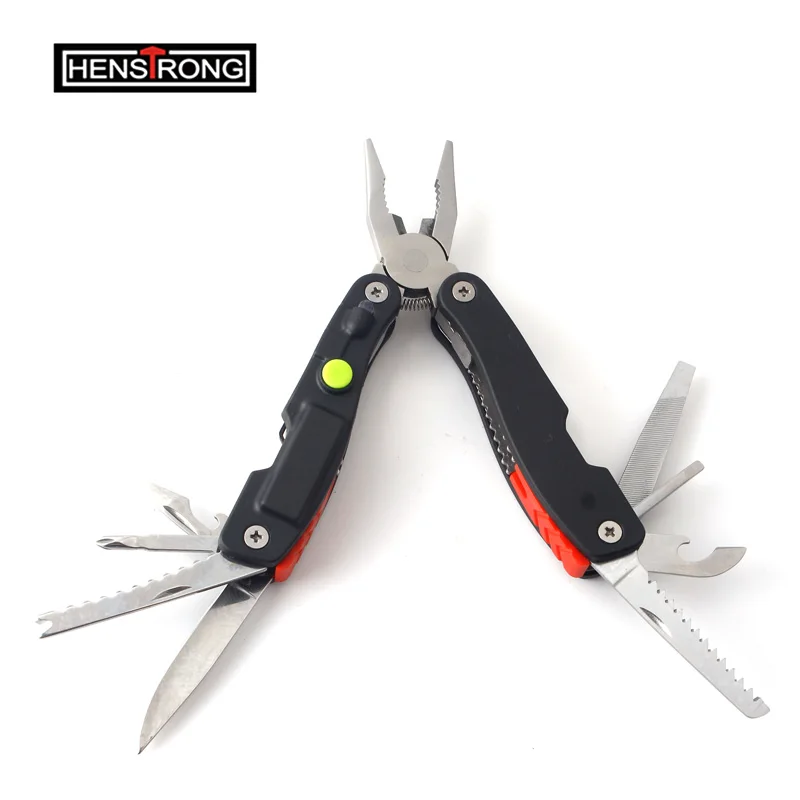 Henstrong Own Patent Folding Multi-Tool Knife Pliers High Brightness LED Lights Stainless Steel Screwdriver & Blade DIY Grade
