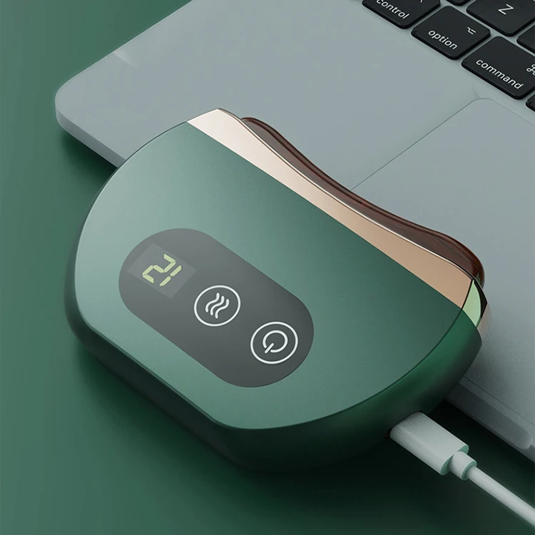 New Design Hot Compress Vibration Gua Sha Board Electric Bian Stone Gua Sha Scraping Device