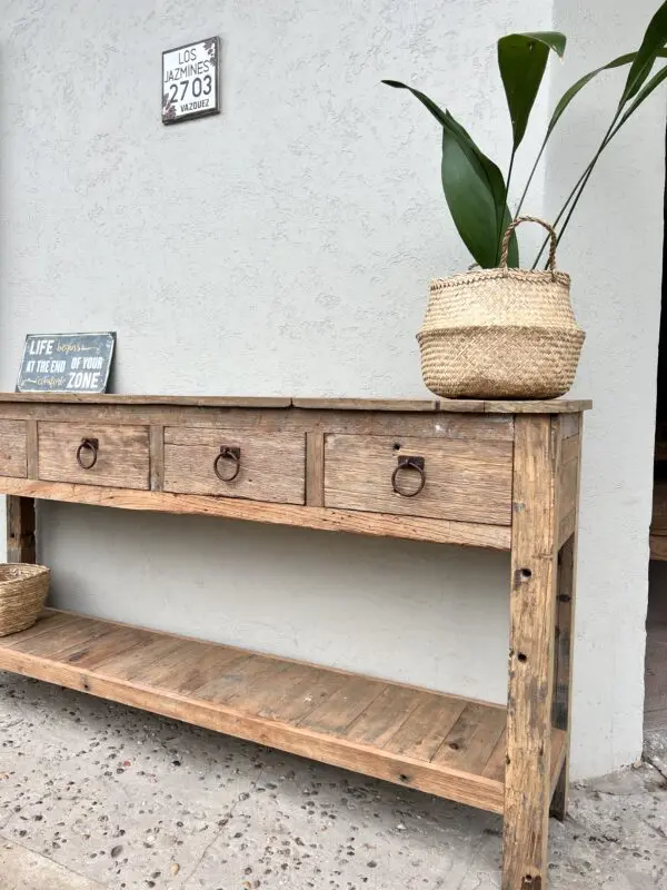 New Modern Luxury Wooden Large Long Narrow side tables Antique Leg Living Room Furniture with 4 drawer