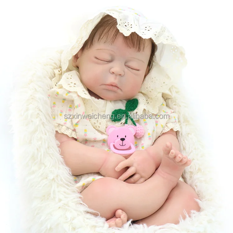22 inch Lifelike Blond Hair Baby Doll Realistic Reborn girl Doll with Big Eyes Real Life Soft Body