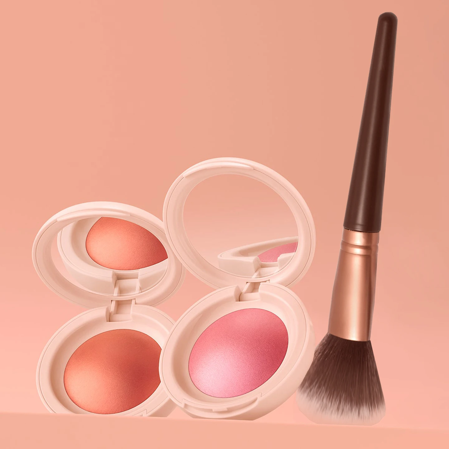 Custom Vintage Silky Vegan Blush Stick Private Label Waterproof Matte Finish Baked Face Powder Simerring Cream