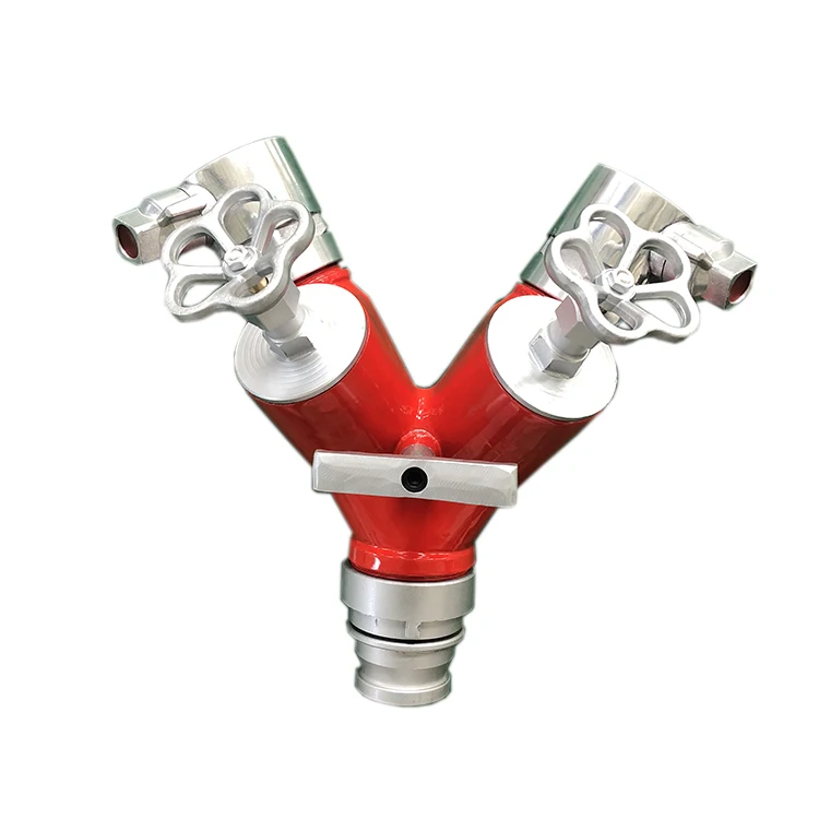 TL Aluminum Fire Hydrant Coupling 2 Ways Fire Water Divider With Ball valves