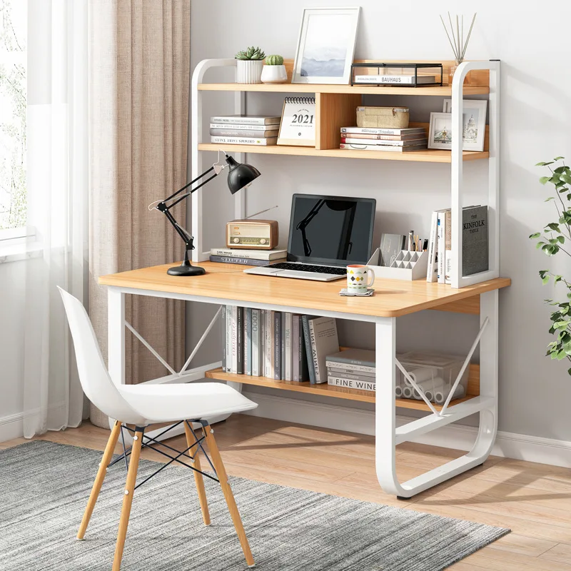 Storage shelf desk all-in-one computer desk student study table