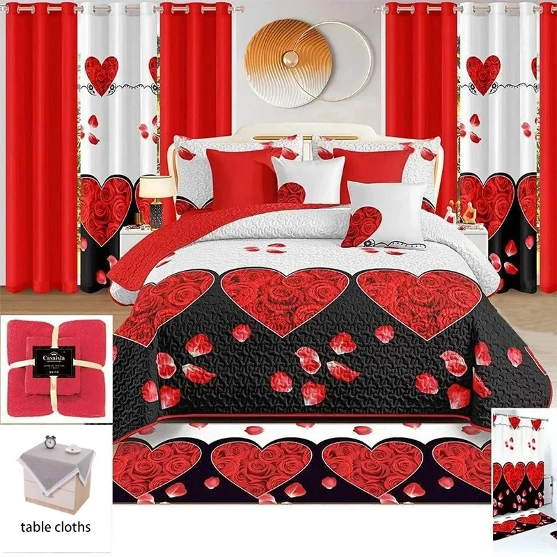 African Style Butterfly Curtain Set 12PCS Custom Multi King Size Polyester Sheet and Curtain Matching Set