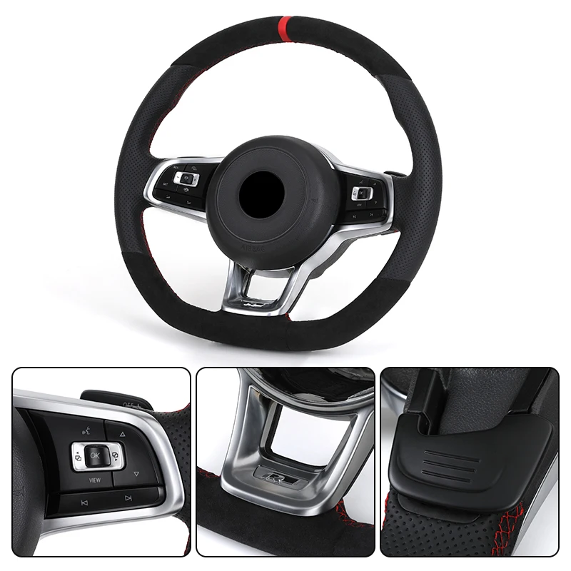 Кожаное Рулевое колесо для volkswagen VW Polo