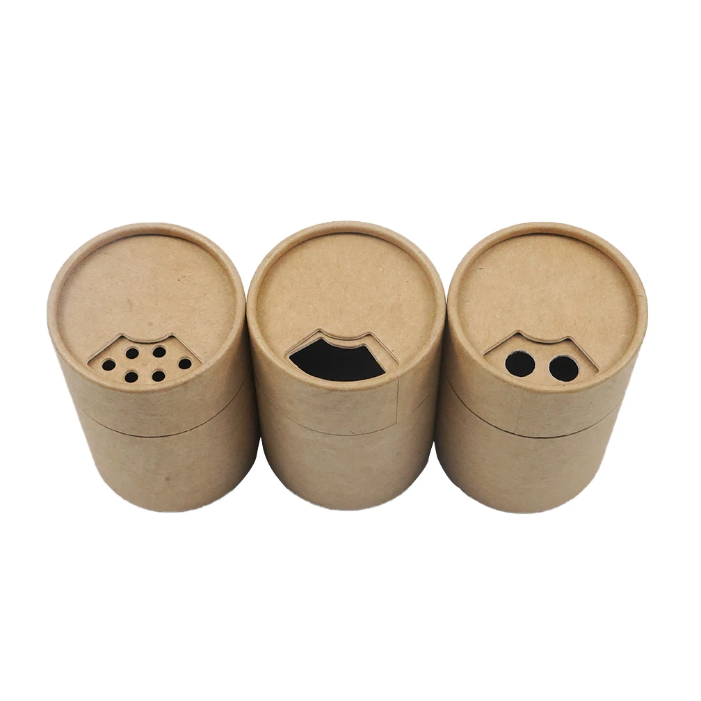 Custom made Round Paper Tube with Sifter Biodegradable Cardboard Paper Cosmetic Container Shaker