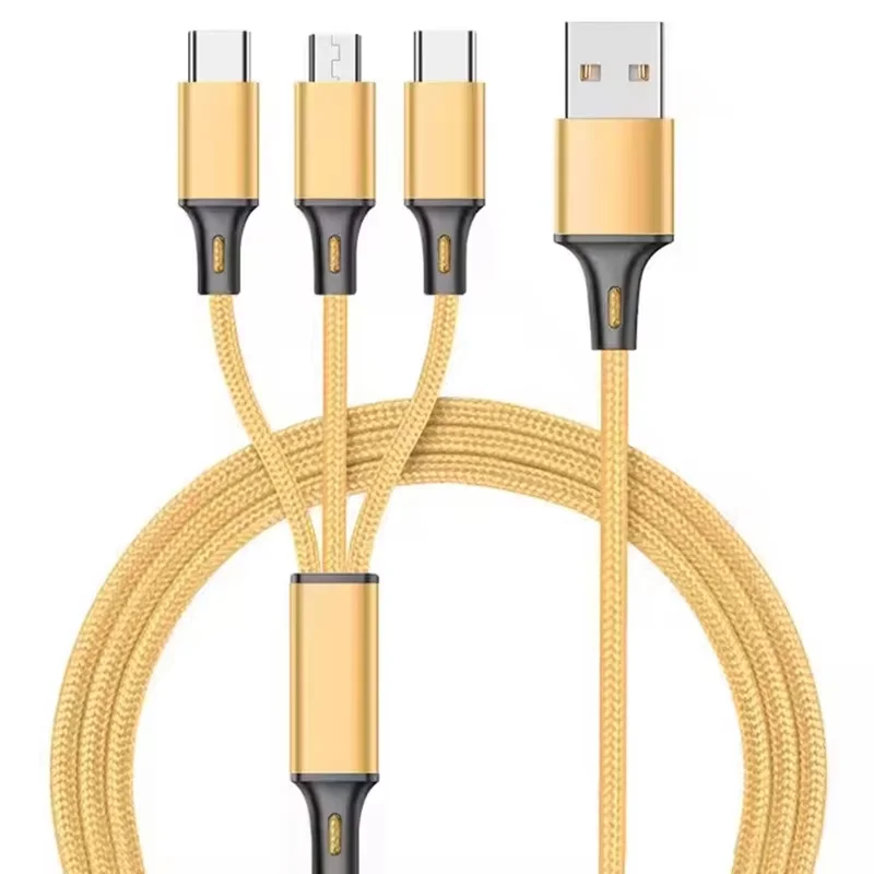 Cheap Price Fast Charge Cable USB Charger Cable Nylon 3 Types Mobile Phone Cables