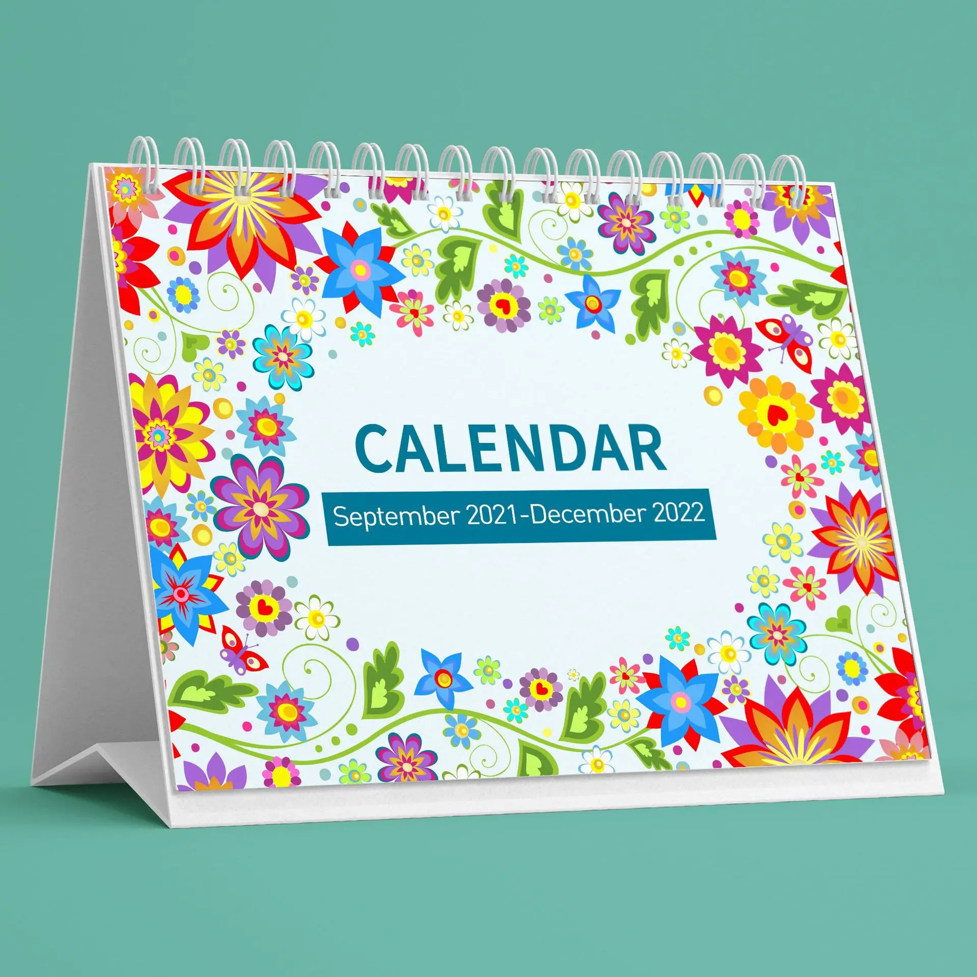 Custom 2022 flower planner Printing Table Calendar Perpetual Daily Desk Calendar planners 2022