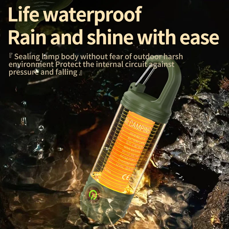 Rechargeable Camping Lights  Led Multifunction Lanterns  Lighting Cordless Dimmable Camping Tent Lamp Portable 200LM Waterproof