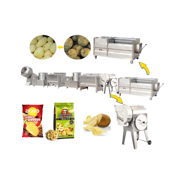 Semi automatic chips of potato chips line 100kg/h backed potatoes chips automatic production line (1600360987200)