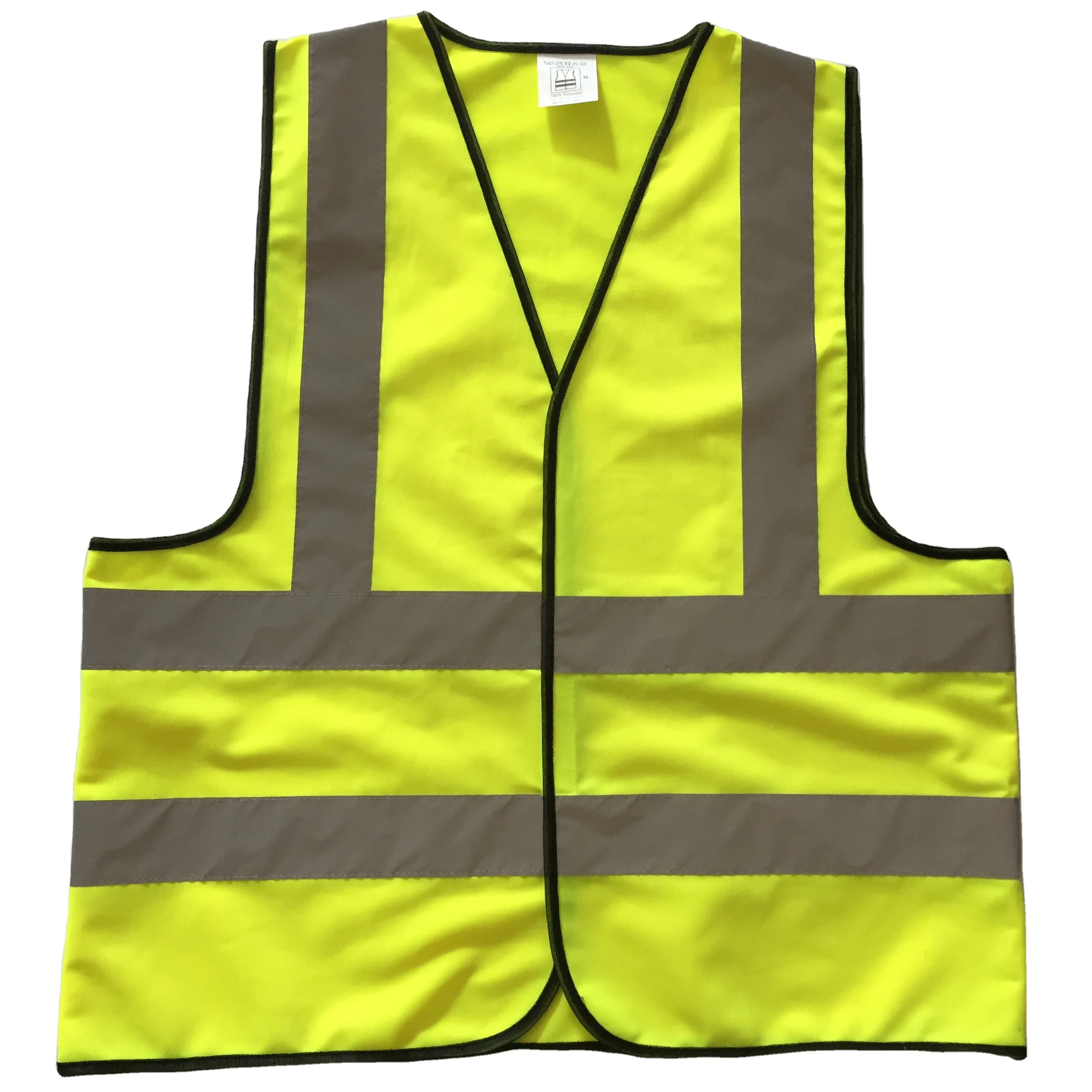 100%polyester Fluo Yellow Gelb Warnweste DIN ENISO 20471 Class 2 Reflective Warning Vest meet 89/686/EEC
