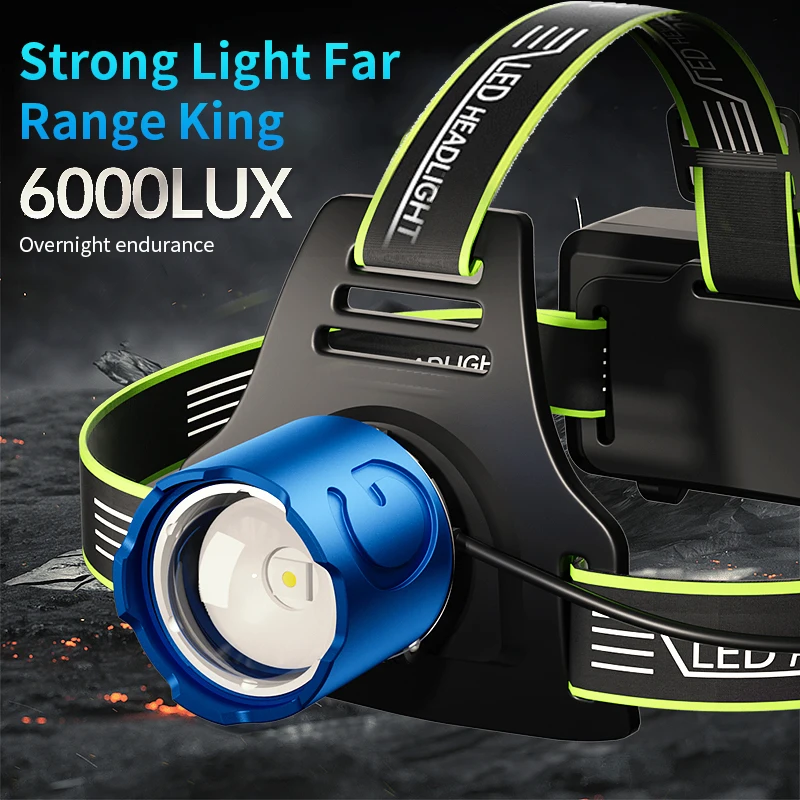 Super bright usb 1000 lumen rechargeable led headlight headlamp for night fishing hiking