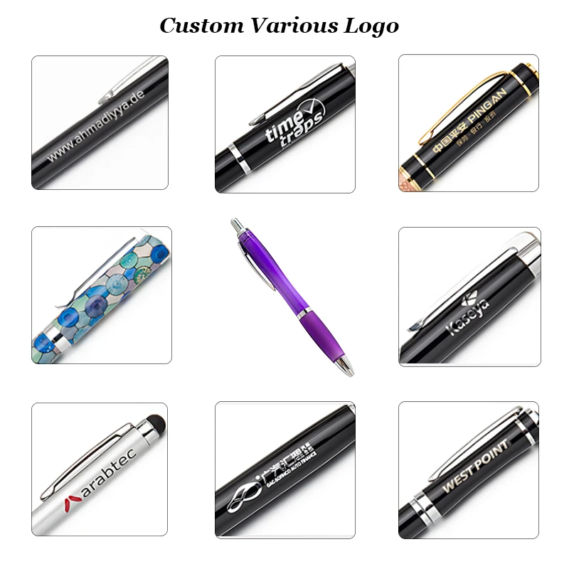 New Pen logo custom Advertising Gift Ball Point Pen Wholesale Luxury Rose Gold Metal Office Ballpoint Pen