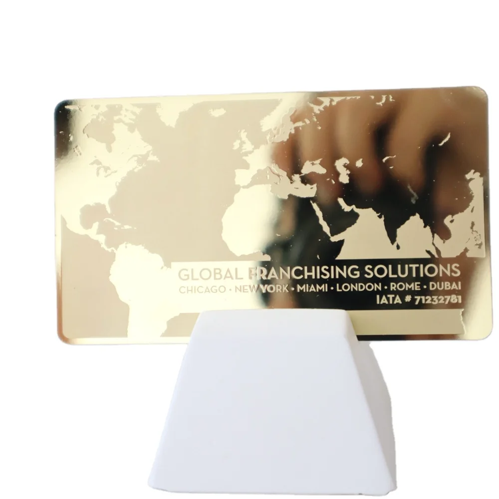 Rose Gold Engraved Metal business card With Cheaper Price
