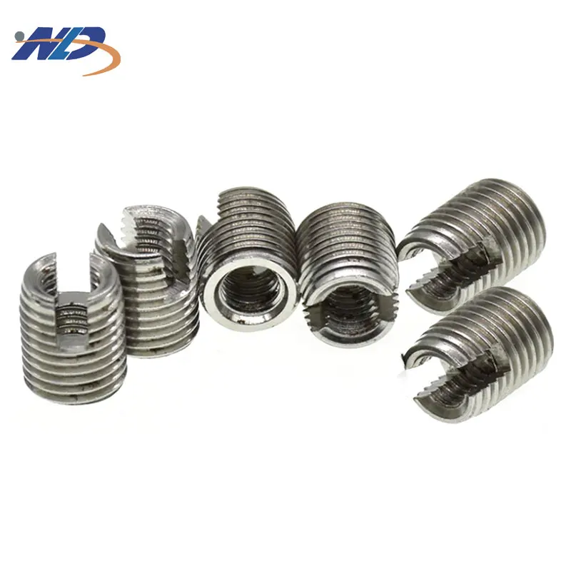 Self-cutting Thread Inserts With Cutting Slot  M2 M3 M4 M5 M6 Thread Insert for Wood for Mining-Stainless Steel