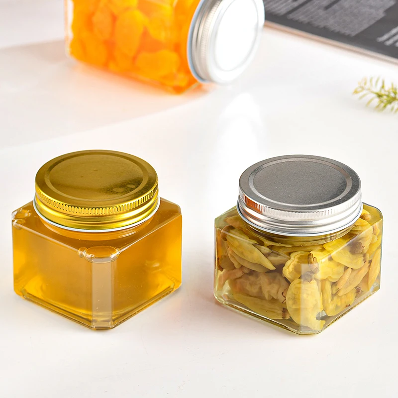 Premium Quality Glass Spice Jars Jar For Food Storage Container Kitchen Storage Canisters 250ml 380ml 500ml with metal lid