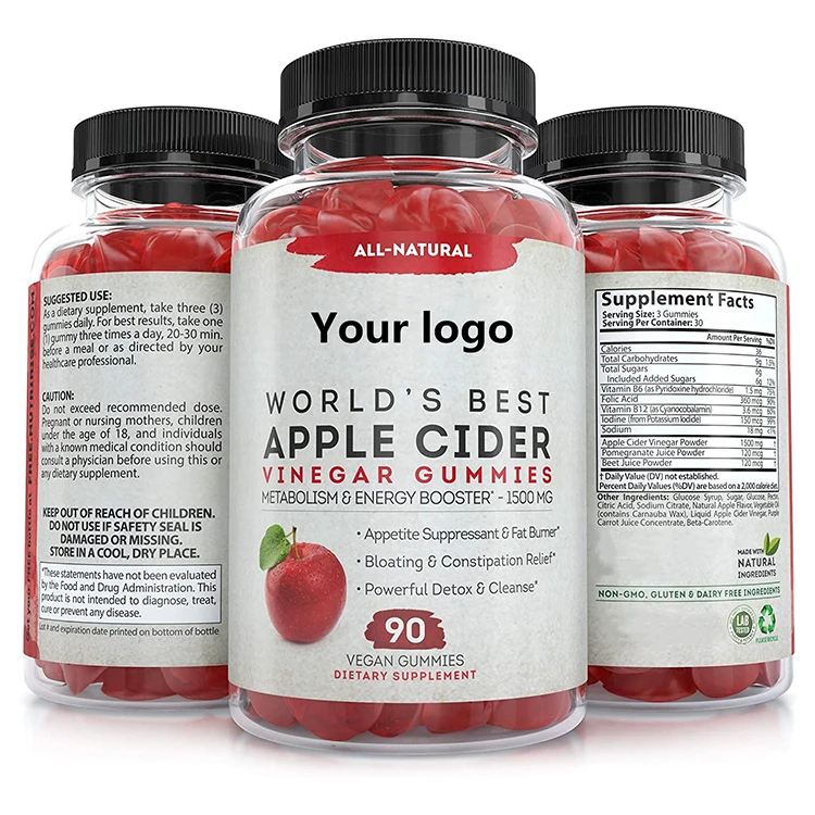 Keto Original Funge Organic 1000mg Strawberry FlavorSugar Free Vegan apple cider vinegar gummies vitamins For Hair Skin And Nail