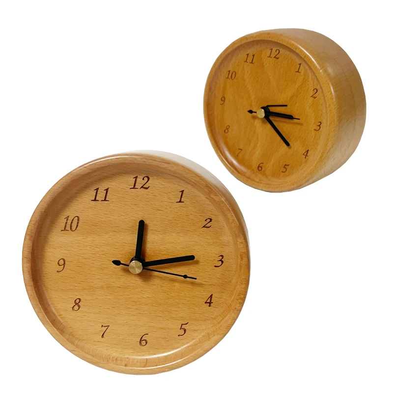 handicraft home decor wood desktop alarm clock table alarm wooden clock for kids wooden clock for home