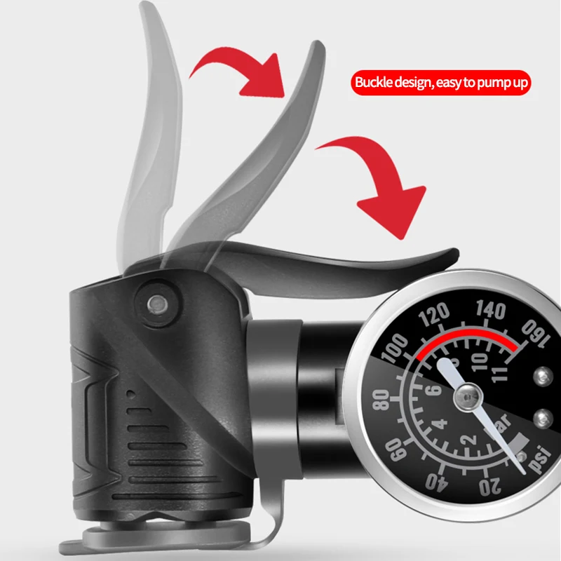 Xunting Bicycle Mini Pump High Pressure With Gauge Tire Inflator Mountain Road Bike Tire Pump