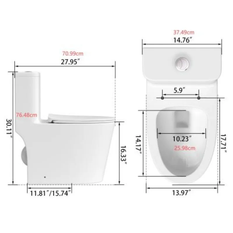 USA Free Drop Shipping America Ready Stock sanitary girl wc toilet One piece Toilet high quality Accessories toilet bowl