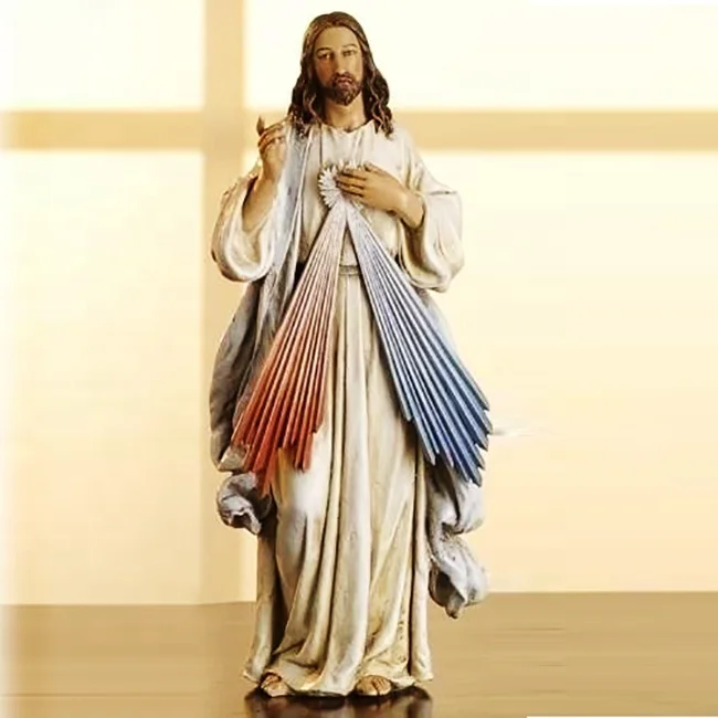 Wholesale custom religious decoration Catholic Jesus statue sculpture handmade resin Divine Mercy figurine