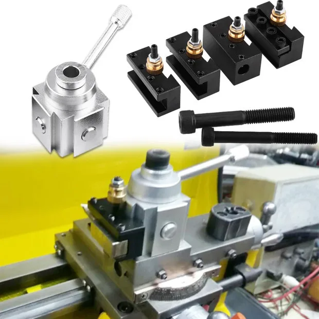 
Mini Aluminum Quick Change Multifid Tool Post Boring/Turning Holder Kit For Various Processing For Table Hobby Lathes 