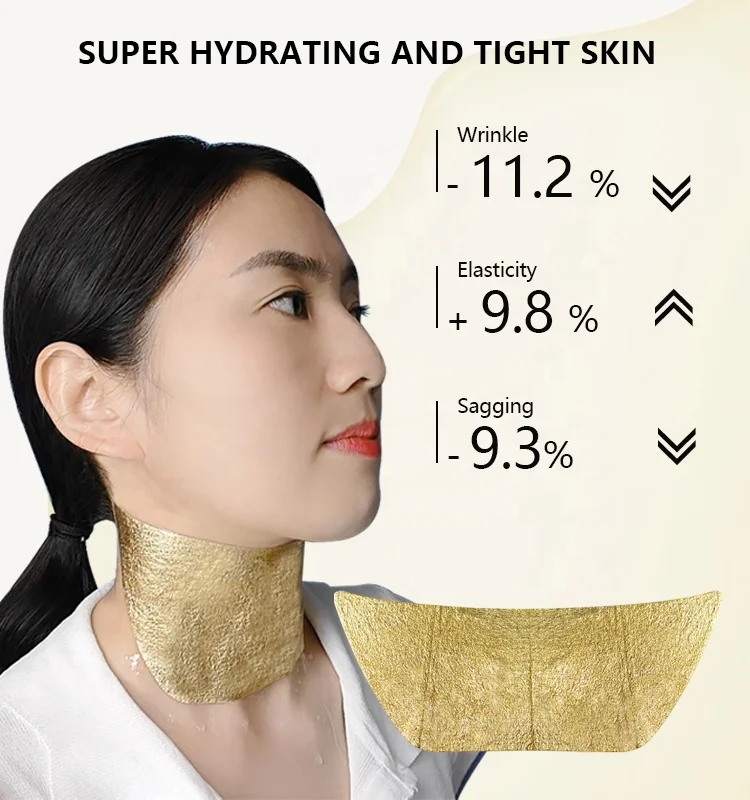 24K Gold Anti Wrinkle Neck Mask For Oem Factory Wholesale 24K Nano Gold Anti-Aging Mask Best Face Neck Lift Korean Mask