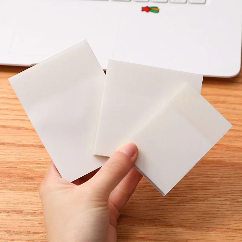 Wholesale Simple Transparent Self-Adhesive Sticky Notes Small Notebook for Students and Office Note-Taking Pastable Note Paper