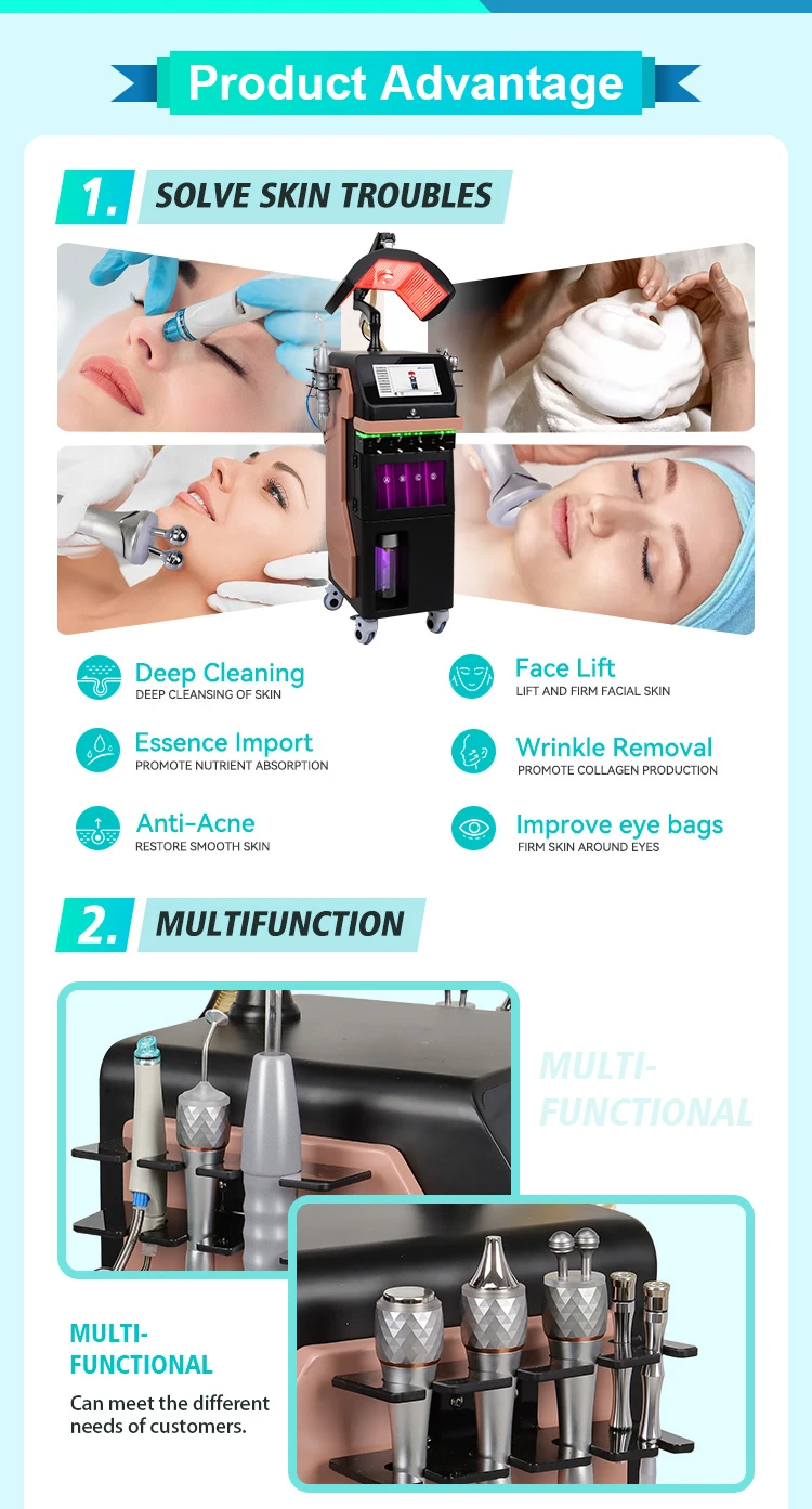 8 in 1 wholesale hydrodermabrasion machine aqua jet peel facial machine Microdermabrasion cosmetology beauty salon Machine